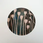 Berauschend -Mohnkapsel getrocknet - Cyanotypie, 20cm