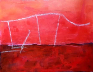 Die Klugheit, die Güte und die Hingabe-der Elefant - Acryl, 49x64cm