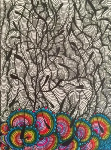 Der Regenbogen - Meditatives Zeichnen, Illustration, 24x32cm