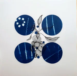 Der Zauber des Anfangs - Cyanotypie, 30x30cm