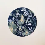 Die ersten Frühlingsboten - Cyanotypie, 20cm Durchmesser