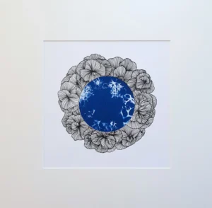 Die Flechten blühen - Cyanotypie, 30x30cm