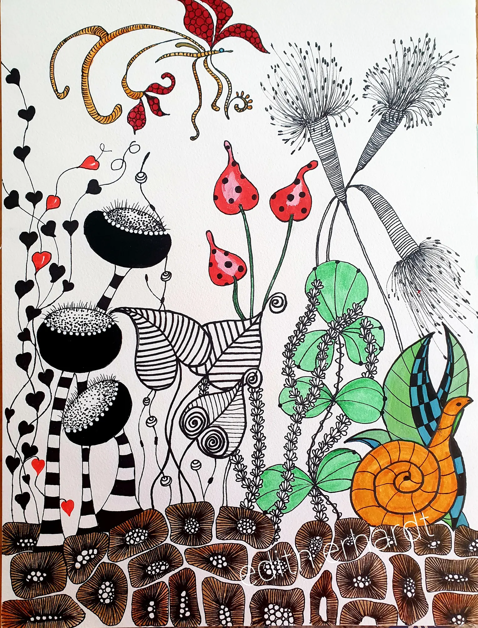 Die Liebe wächst - Naive Welt, 30x40cm