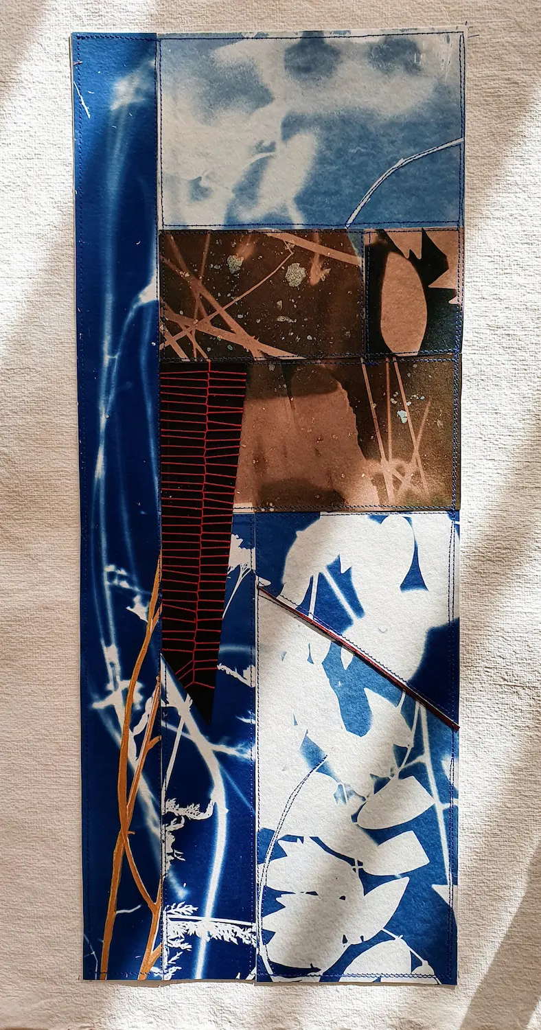 Himmel und Erde - Cyanotypie, 20x45cm