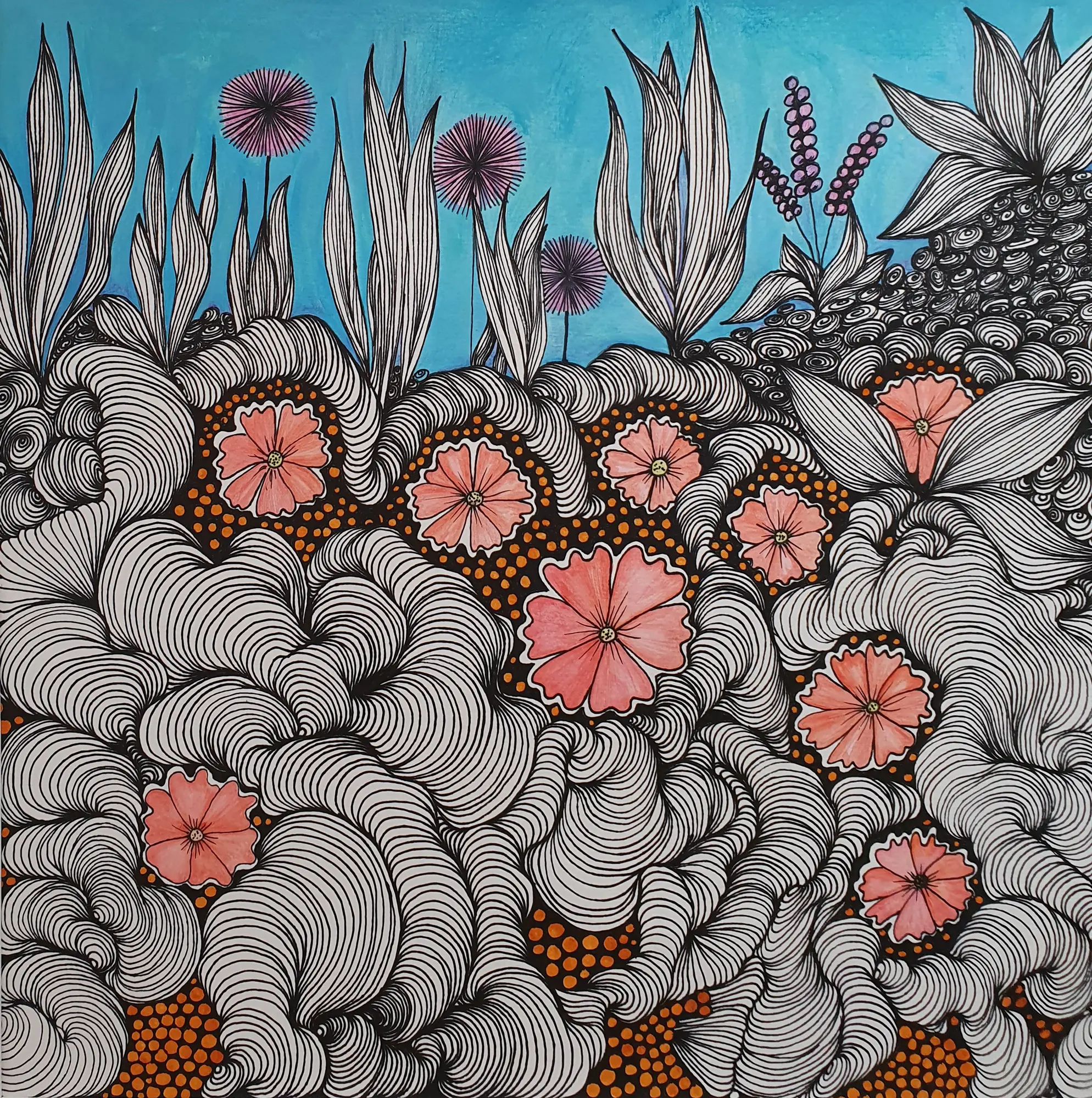 Ins Blaue schauen - Meditatives Zeichnen, Illustration