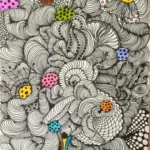 Lächeln ist die schönste Sprache der Welt - Meditatives Zeichnen, Illustration, 24x32cm