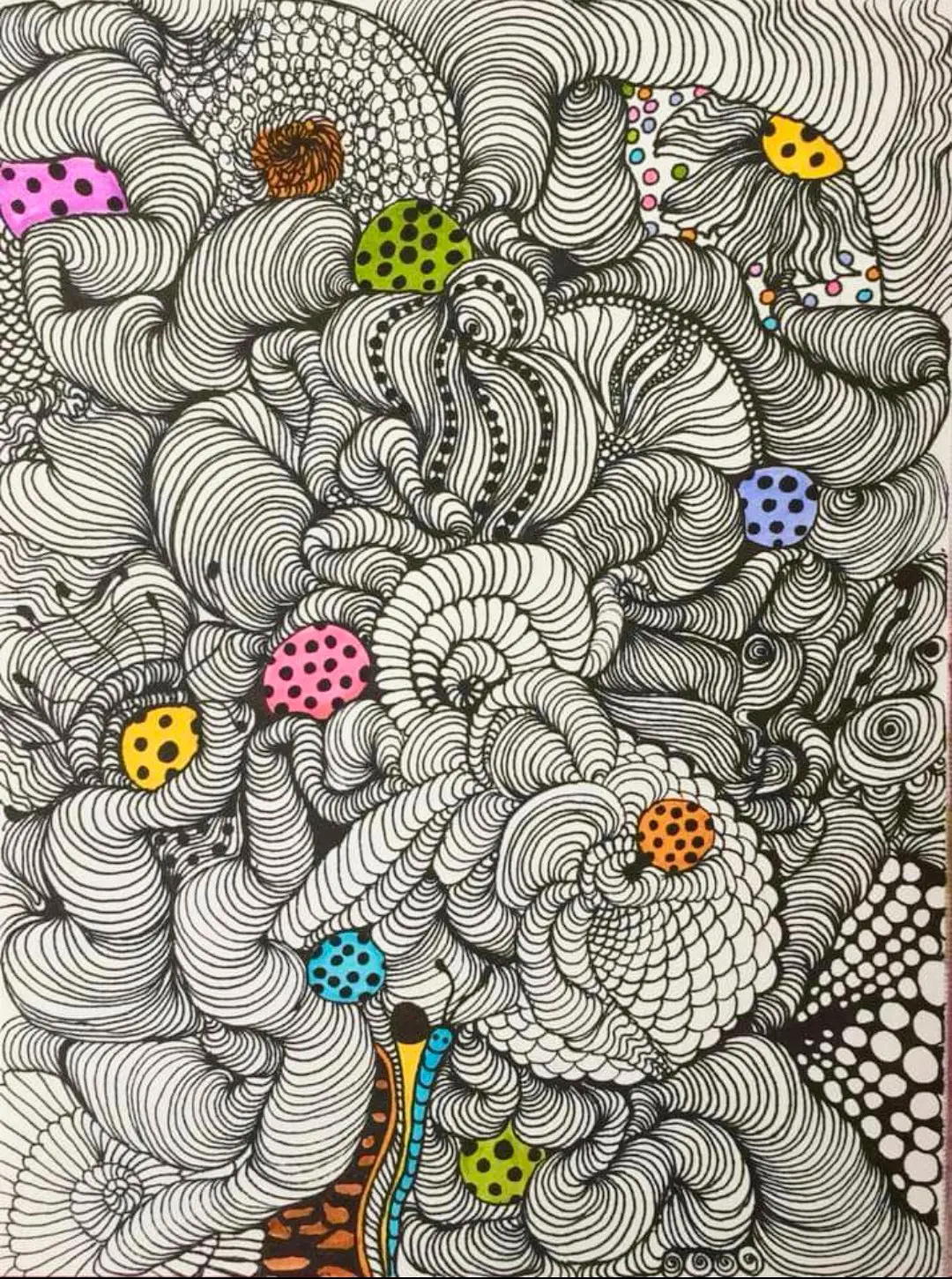 Lächeln ist die schönste Sprache der Welt - Meditatives Zeichnen, Illustration, 24x32cm