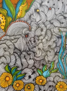 Lass die Sonne in dein Herz - Meditatives Zeichnen, Illustration, 24x32cm