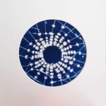 Lavendula in Harmonie - Cyanotypie, 20cm Durchmesser