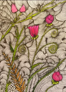 Quelle der Lust - Meditatives Zeichnen, Illustration, 24x32cm