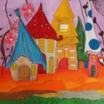 Sonne, Helligkeit und warmer Glanz - Naive Welt, 36x48cm