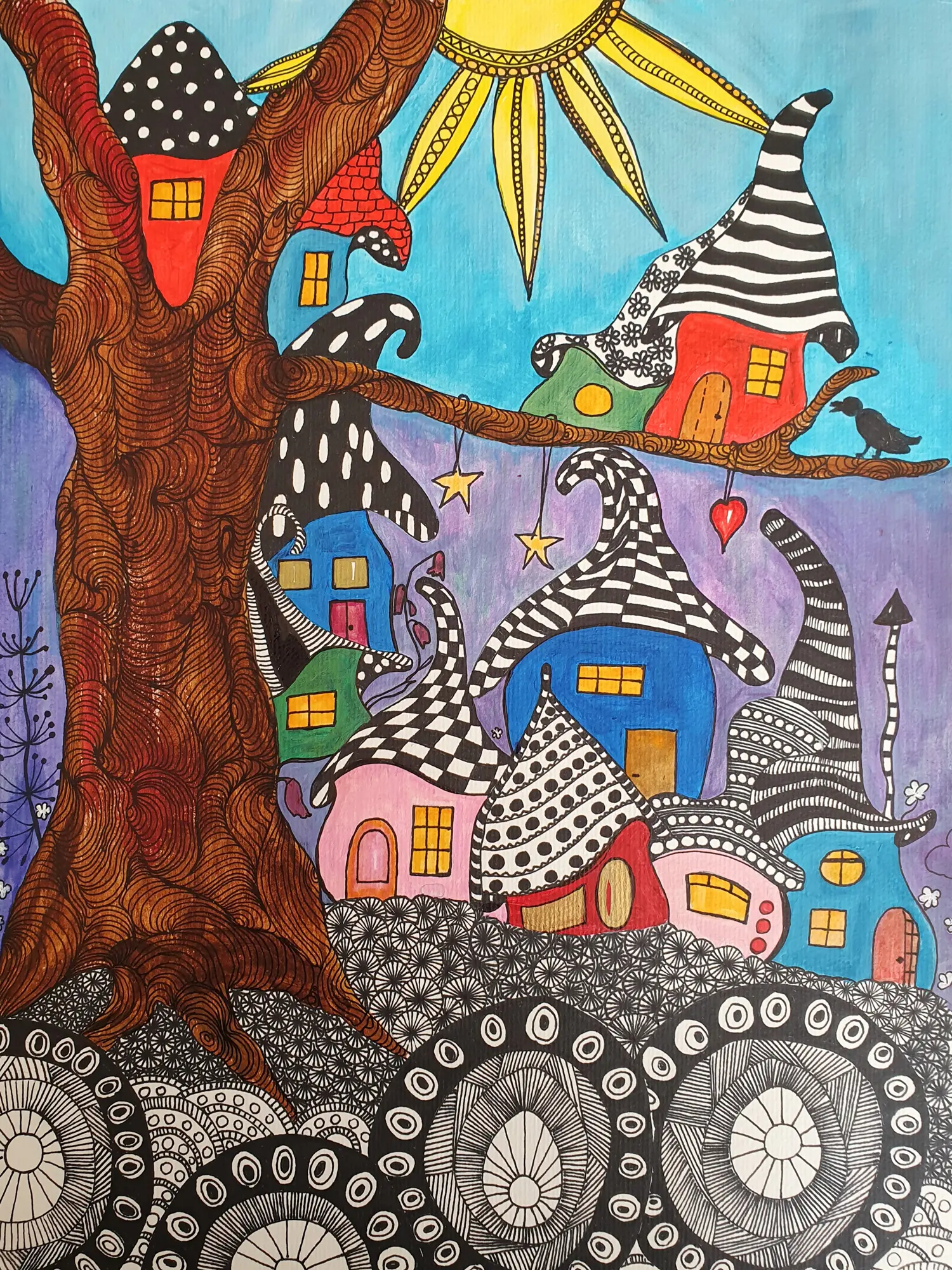 Zauberhafte Feenwelt - Naive Welt, 30x40cm