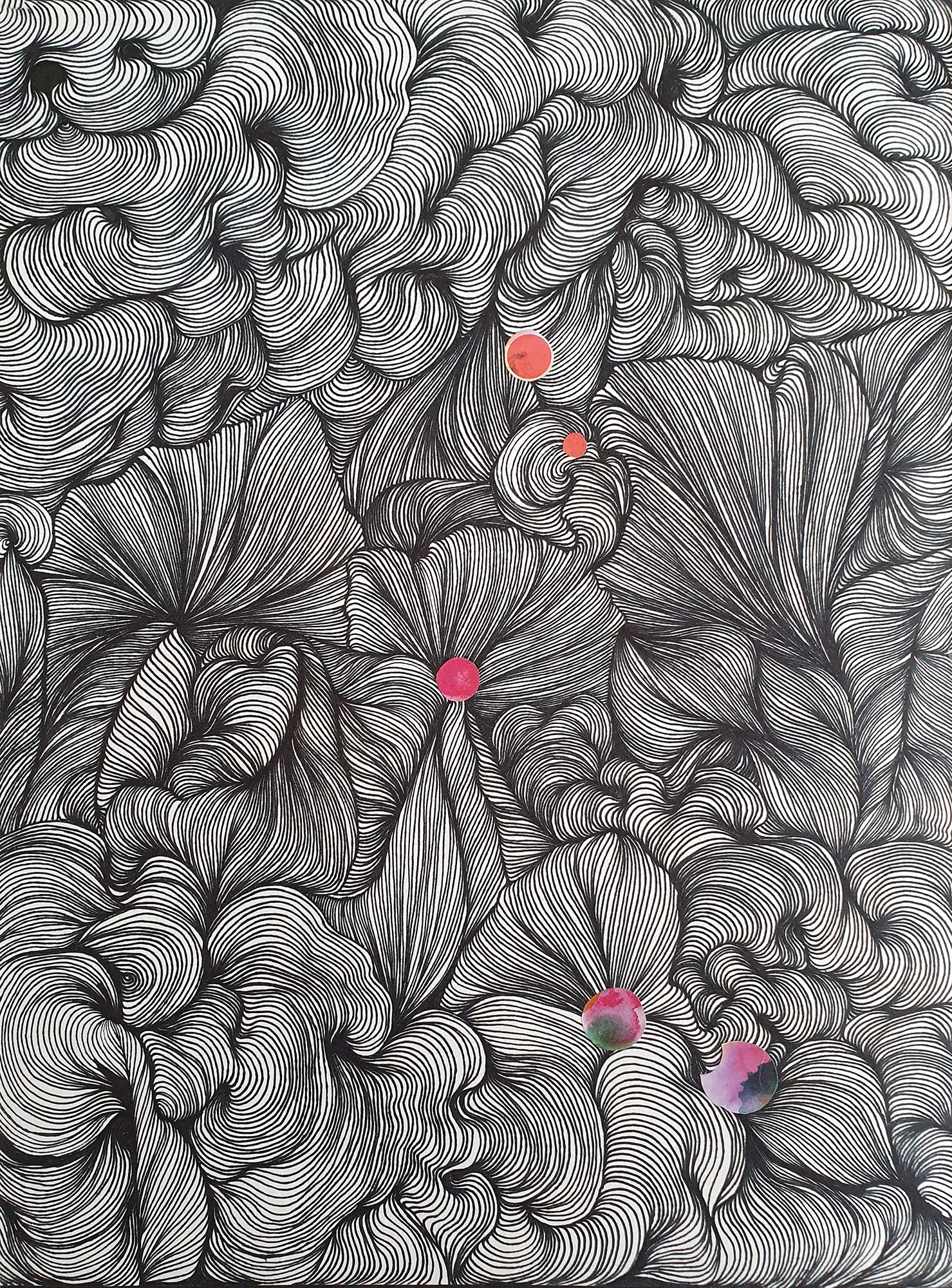 Der Welt geht die Luft aus - Meditatives Zeichnen, Illustration, 36x48cm