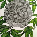 Köstliche Blume - Meditatives Zeichnen, Illustration, 24x32cm